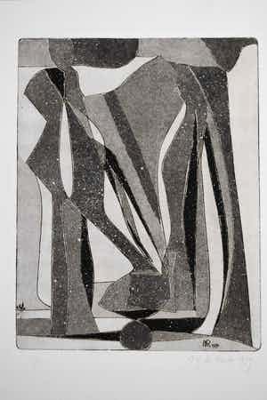 Maria de Ronde - Aquatint - Compositie II - 1979 verkocht voor € 50!
