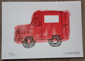 Klaas Gubbels - Hand ingekleurde zeefdruk (aquarel)- 2005 kopen? Bied vanaf 295!