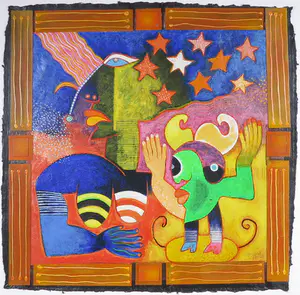 Clemens Briels - Zeefdruk, Algunas Gente - Ingelijst (Groot) kopen? Bied vanaf 150!