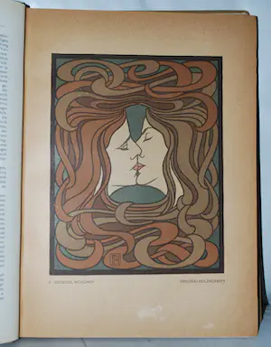 Peter Behrens - Der KÜSS -houtsnede in het Bruckmann boek uit 1900 (compleet met alle grafiek!) kopen? Bied vanaf 595!