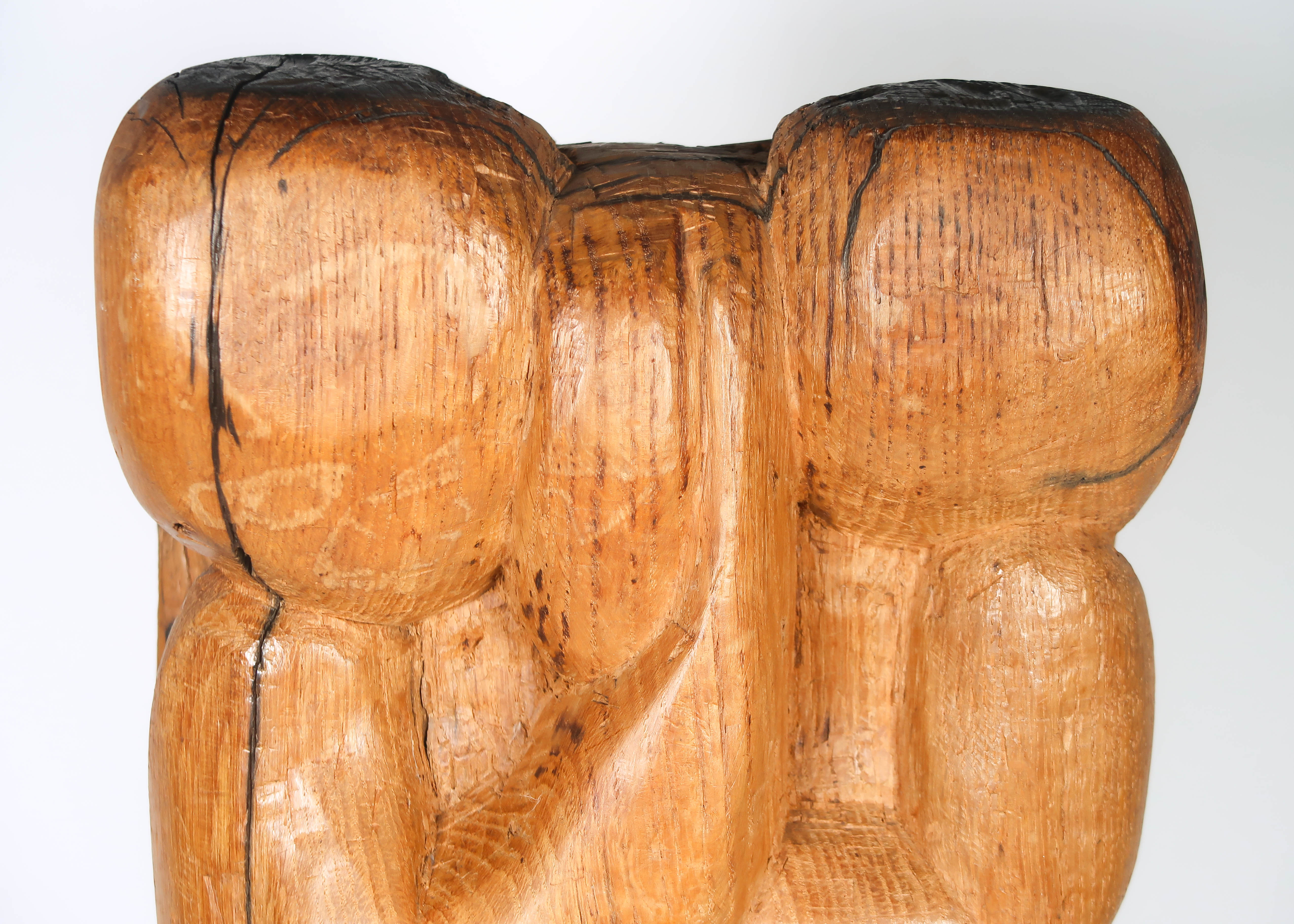 Niet of onleesbaar gesigneerd - Houten sculptuur, Tweeling kopen? Bied vanaf 1!