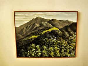 Erna van Mondfrans - Verstild realistisch olieverf "Montagne Aix En Provence Landschap" gesigneerd verkocht voor € 30!