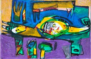 Geert Vrijdag - Kleurenzeefdruk - EUFRAAT Handgesigneerd--GROOT!! verkocht voor € 135!