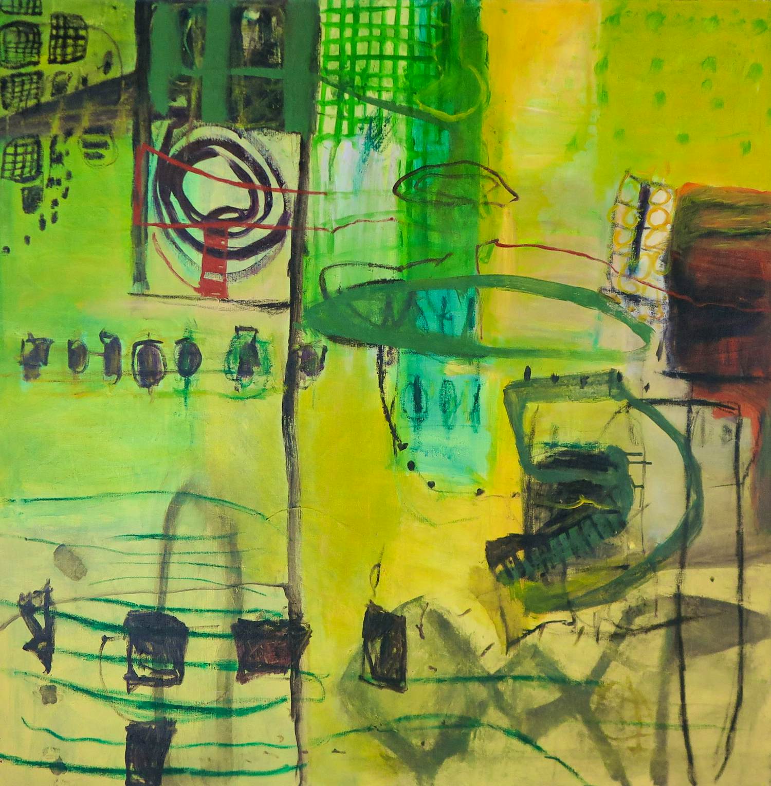 Hanny Reneman - Acryl op doek, Zonder titel (Zeer groot) verkocht voor € 150!