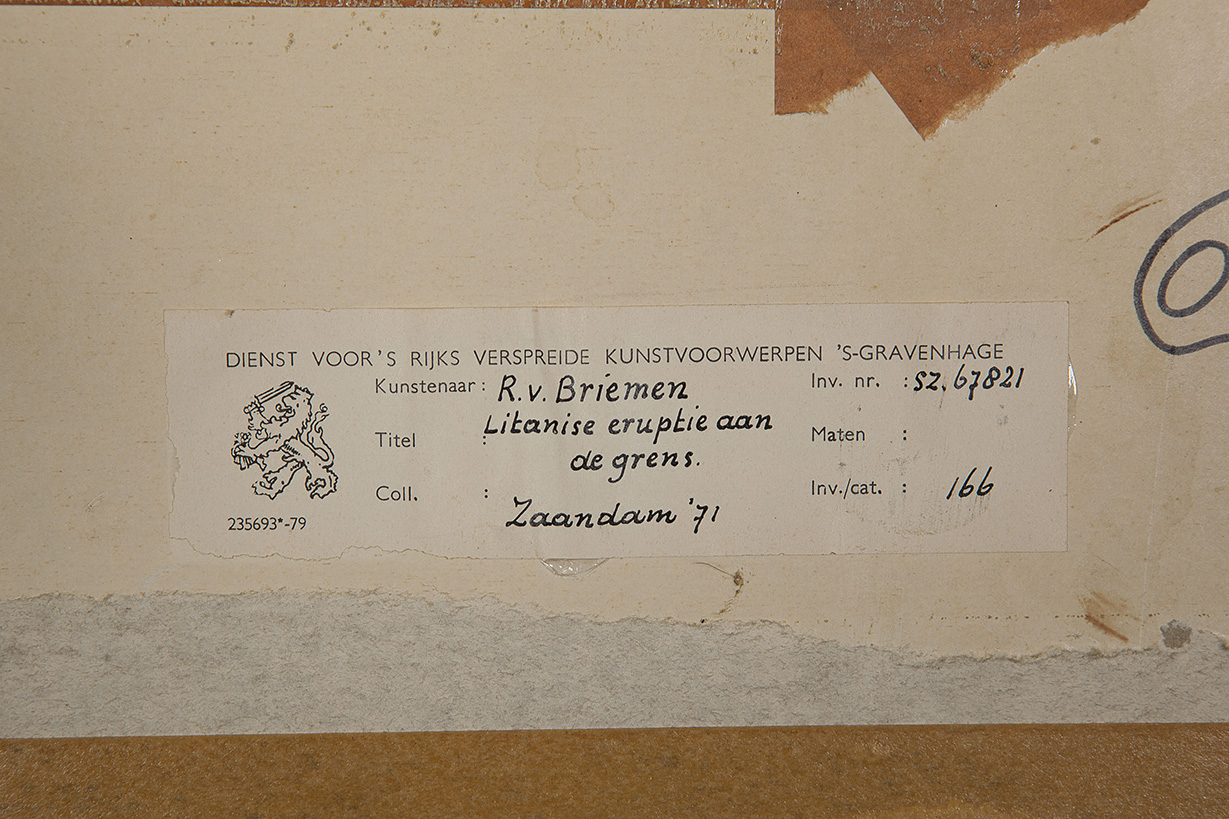 Rein van Briemen - Litanise eruptie aan de grens - Potlood en kleurpotlood op papier - BKR Zaandam kopen? Bied vanaf 10!