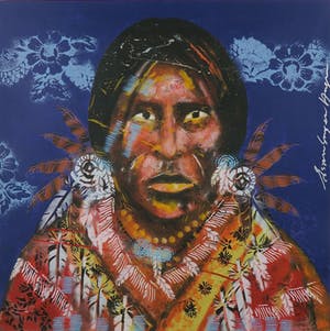 Espen Hagen - Zeefdruk, Geronimo (paars) - Ingelijst (Groot) kopen? Bied vanaf 50!