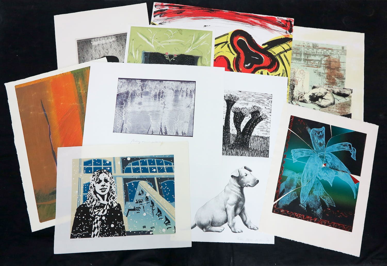 Niet of onleesbaar gesigneerd - Lot van 10 werken op papier van diverse kunstenaars kopen? Bied vanaf 1!