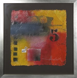 Theo Koster - Zeefdruk en collage, Five - Ingelijst kopen? Bied vanaf 35!