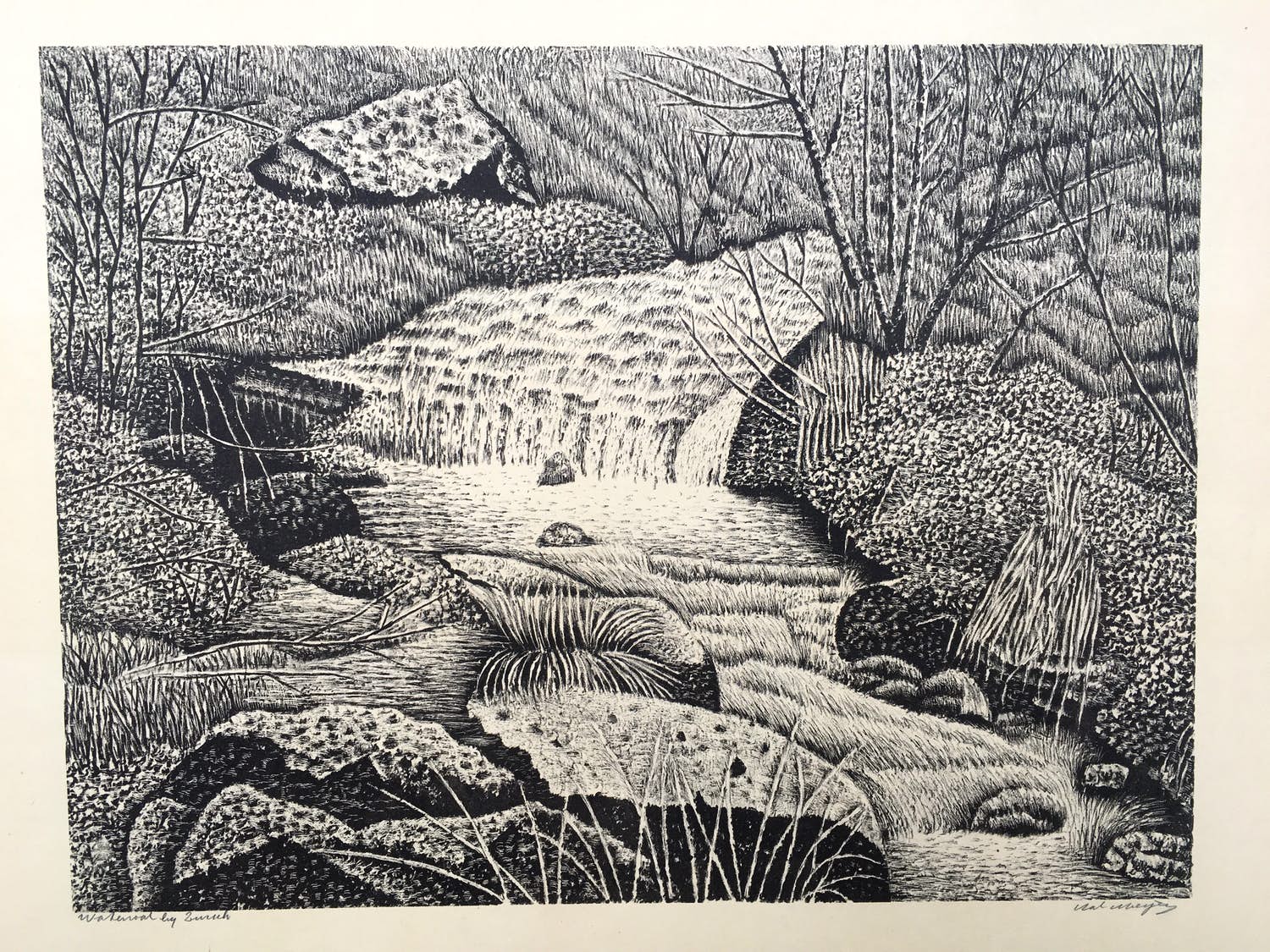 Sal Meijer - Litho "Waterval bij Zurich" verkocht voor € 60!