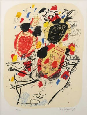 Kees Salentijn - Zeefdruk, Flores I - Ingelijst kopen? Bied vanaf 40!