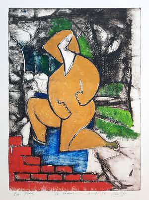 John Lie a Fo - De Acteur - gemengde techniek - vroeg werk - 21986 verkocht voor € 1!