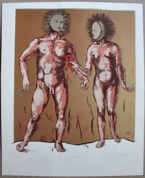 Judy Woodborne - Zeefdruk "Adam and Eve" kopen? Bied vanaf 25!