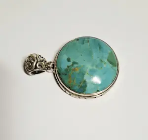 Zilveren ronde hanger is een met turkoois kopen? Bied vanaf 60!