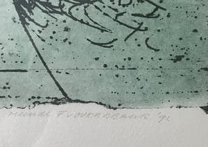 Michel van Overbeeke - Breaking down, kleurets met bladgoud - ingelijst kopen? Bied vanaf 75!