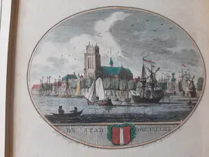 Anna Catharina Brouwer - 18e -eeuwse gravure, Gezicht op Dordrecht kopen? Bied vanaf 25!