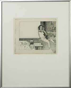 Pat Andrea - Ets, Zonder titel - Ingelijst verkocht voor € 40!