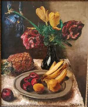 Conrad Kickert - Stilleven met tulpen en fruit (Laatste keer!!) verkocht voor € 400!