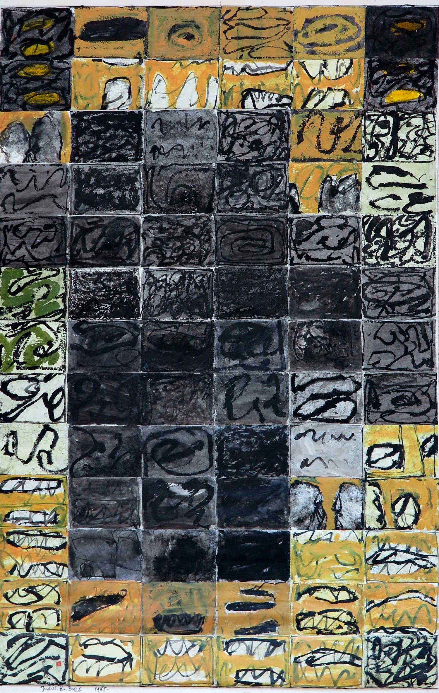 Judith ten Bosch - Collage op doek, Abstracte compositie verkocht voor € 1!