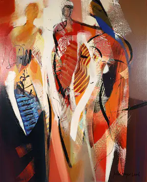 Peter Meijer - Acryl op doek, Figuren - Ingelijst (Groot) kopen? Bied vanaf 450!