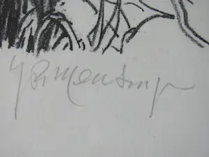Jan Mensinga - Litho, Compositie met planten, vlinders en vogels kopen? Bied vanaf 40!