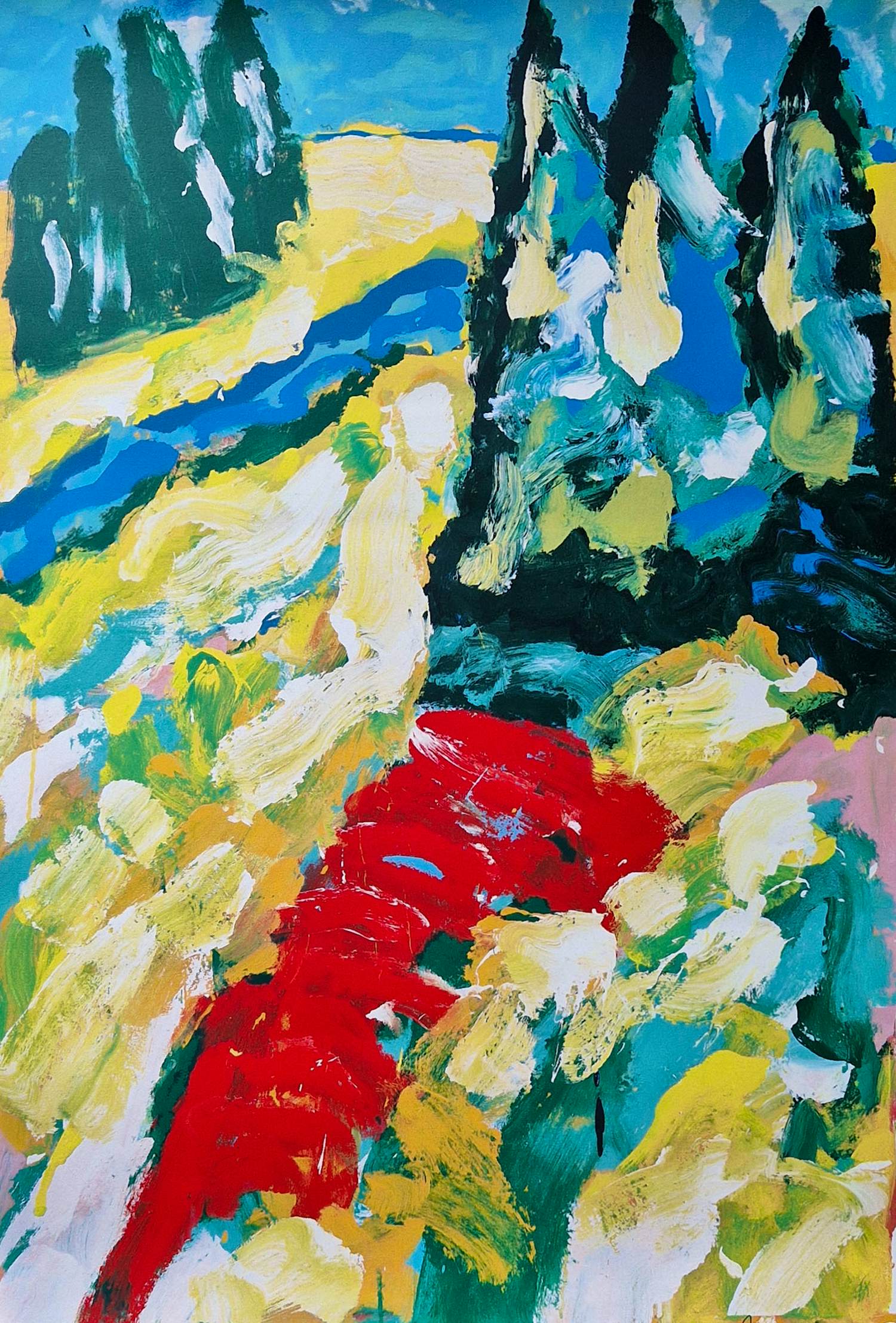 Jan Cremer - Zeefdruk: 'Fiume Azzuro' (2001). kopen? Bied vanaf 250!