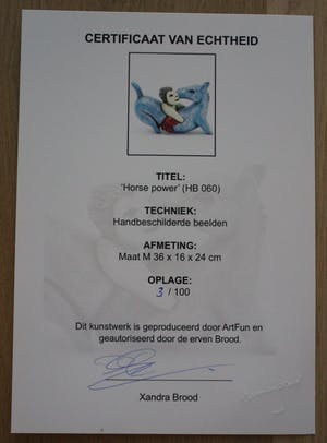 Herman Brood - Handbeschilderd 3D beeld: Horse power (36 cm, met handgesigneerd certificaat) kopen? Bied vanaf 299!