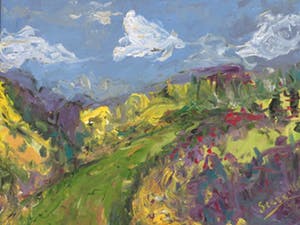 Niet of onleesbaar gesigneerd - Zonnig landschap kopen? Bied vanaf 10!