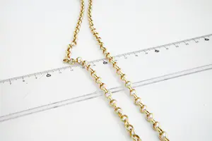 101- Lang (65cm) & massief geel gouden 18 karaats "jasseron" ketting collier kopen? Bied vanaf 1340!