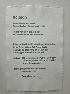 Corneille - Twee bladen uit Een schedel vol stem. 1991. kopen? Bied vanaf 20!