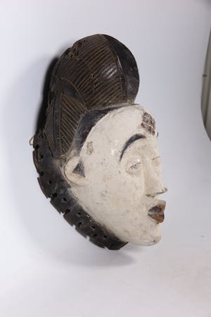 Punu - Hout, Wit feestmasker kopen? Bied vanaf 1!