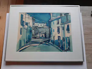 Leo Collard - Aquarel, Titel, "Tarragona II". kopen? Bied vanaf 50!