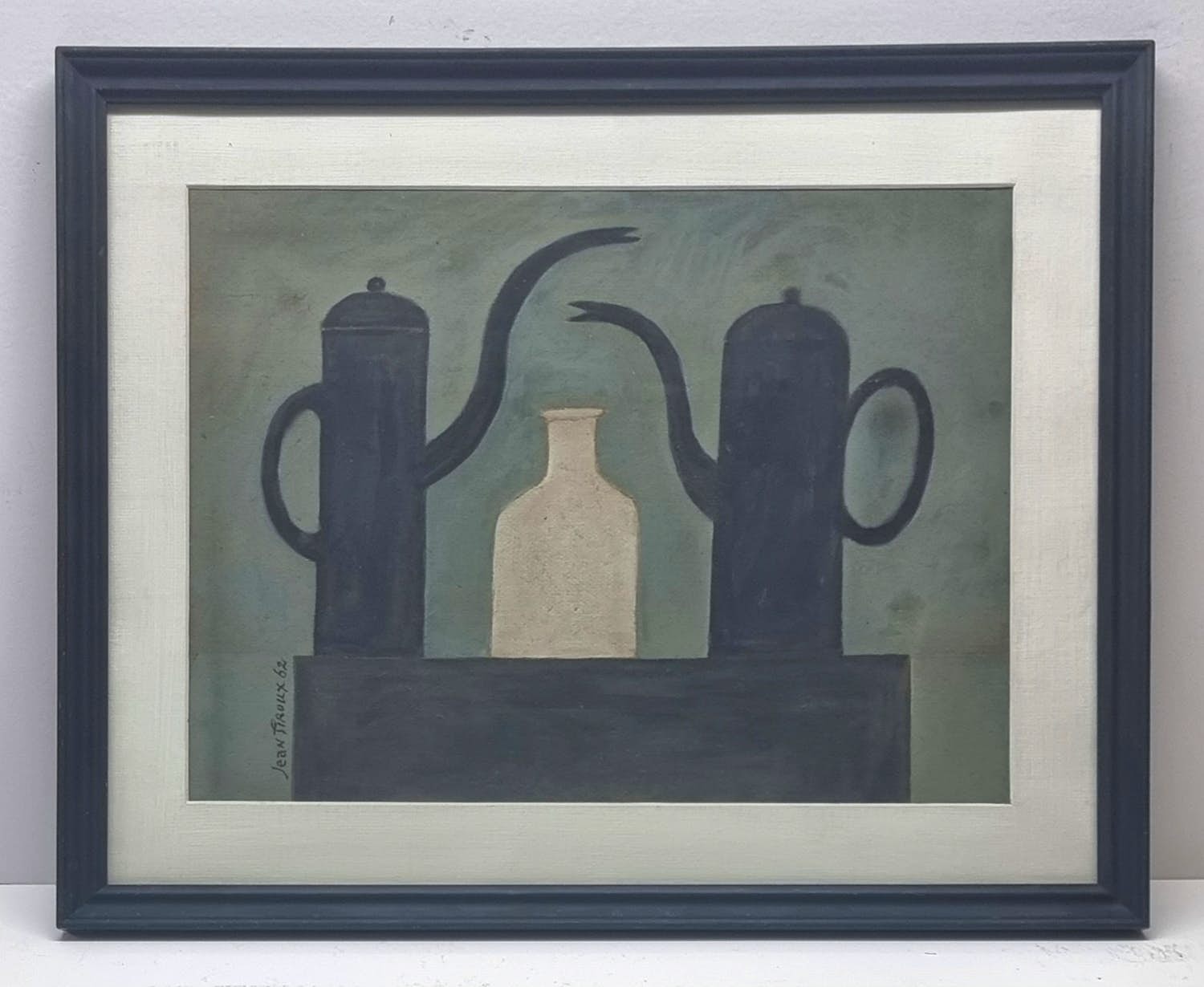 Jean Firoux - Stilleven met kannen en fles verkocht voor € 125!