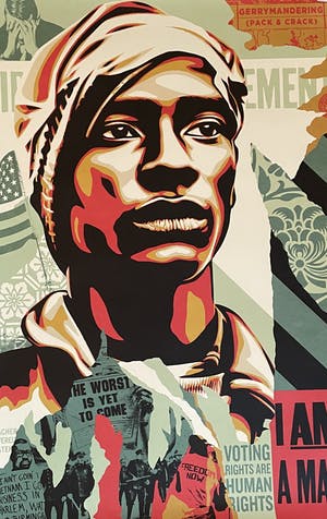 Buy Shepard Fairey - Voting Rights Are Human Rights - OBEY -? Bid from 1!