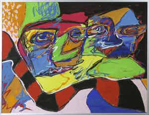 Arnold Zweerman - Gouache, Zonder titel - Ingelijst verkocht voor € 70!