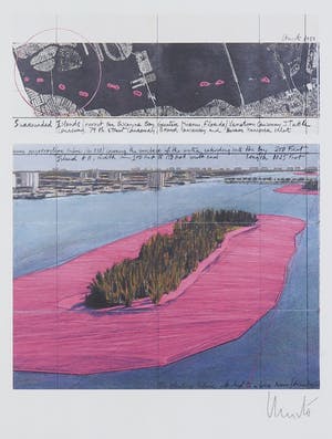 Christo - Handgesigneerd exemplaar Surrounded Islands + boek met gesigneerde artcard! - Ingelijst kopen? Bied vanaf 1!