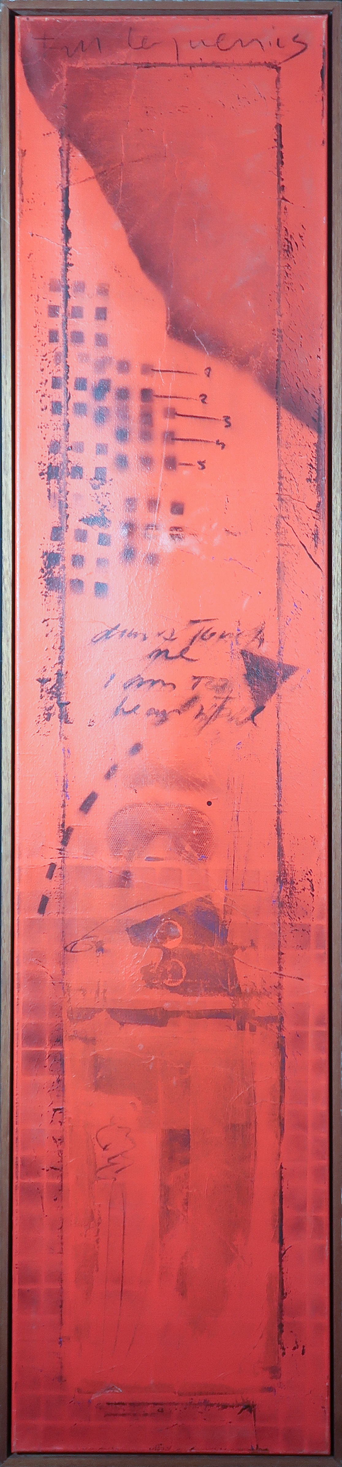 Frank Lengvenius - Acryl op doek, Red for Me - Ingelijst (Zeer groot) verkocht voor € 100!