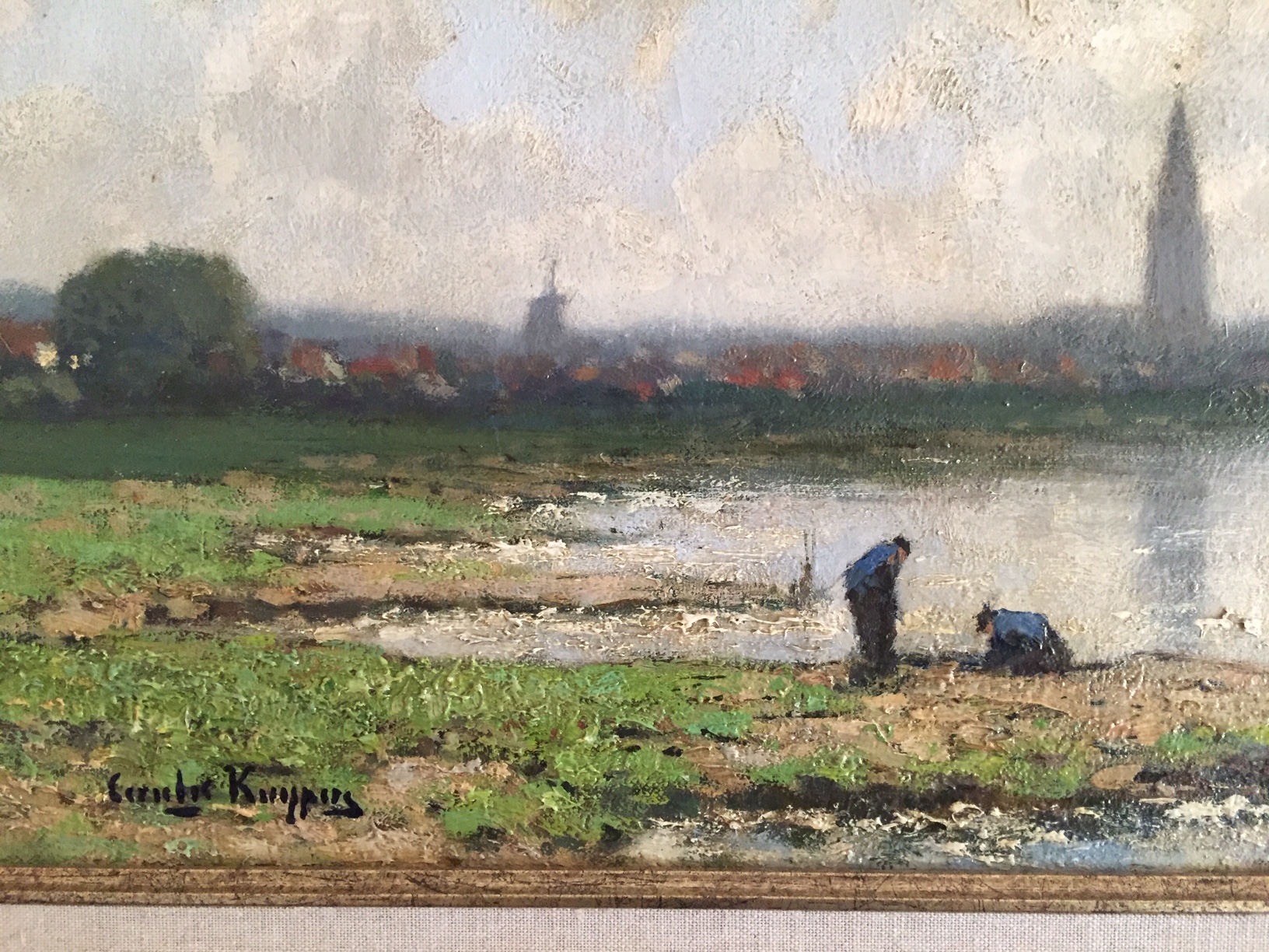 Cornelis Kuypers - Zicht op de IJssel (of: Schelpenzoekers) kopen? Bied vanaf 800!