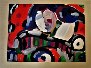 Marc Jonk - GROOT expressionistisch Plakkaatverf "Vrouwelijk Naakt" gesigneerd 1985 kopen? Bied vanaf 10!