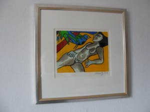 Corneille - Zeefdruk, Naakt met vogel. kopen? Bied vanaf 120!