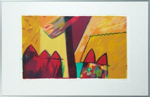 Fenneke van der Elst - Zeefdruk, 5 dakjes - Ingelijst kopen? Bied vanaf 1!