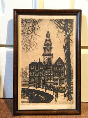 Cornelis Brandenburg - c2776, ets Westertoren Amsterdam kopen? Bied vanaf 25!