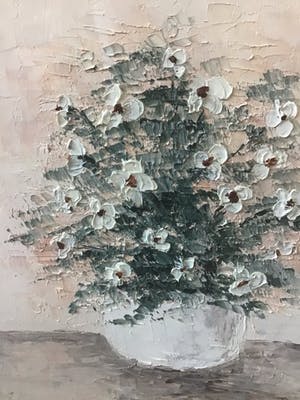 Niet of onleesbaar gesigneerd - Pot met bloemen kopen? Bied vanaf 1!