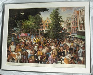 Zeljko Premerl - Ingelijste litho , Het Leidseplein vroeger…. – ca. 1980 kopen? Bied vanaf 1!