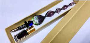 Handmaded calligraphy pen in colored glass verkocht voor € 1!