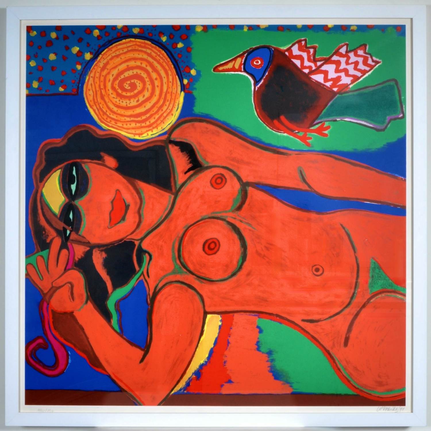 Corneille - Femme allongée - Zeefdruk - 120x120 cm - Gesigneerd - Ingelijst - 1995 kopen? Bied vanaf 1200!
