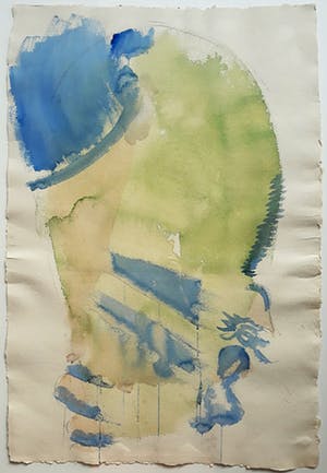 David van de Kop - Abstracte voorstelling, aquarel (netjes ingelijst, groot!) kopen? Bied vanaf 1!