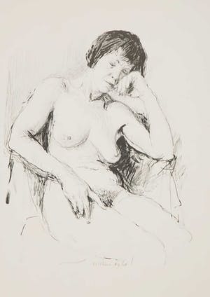 Aat Veldhoen - Rotaprint, Zittend naakt kopen? Bied vanaf 35!