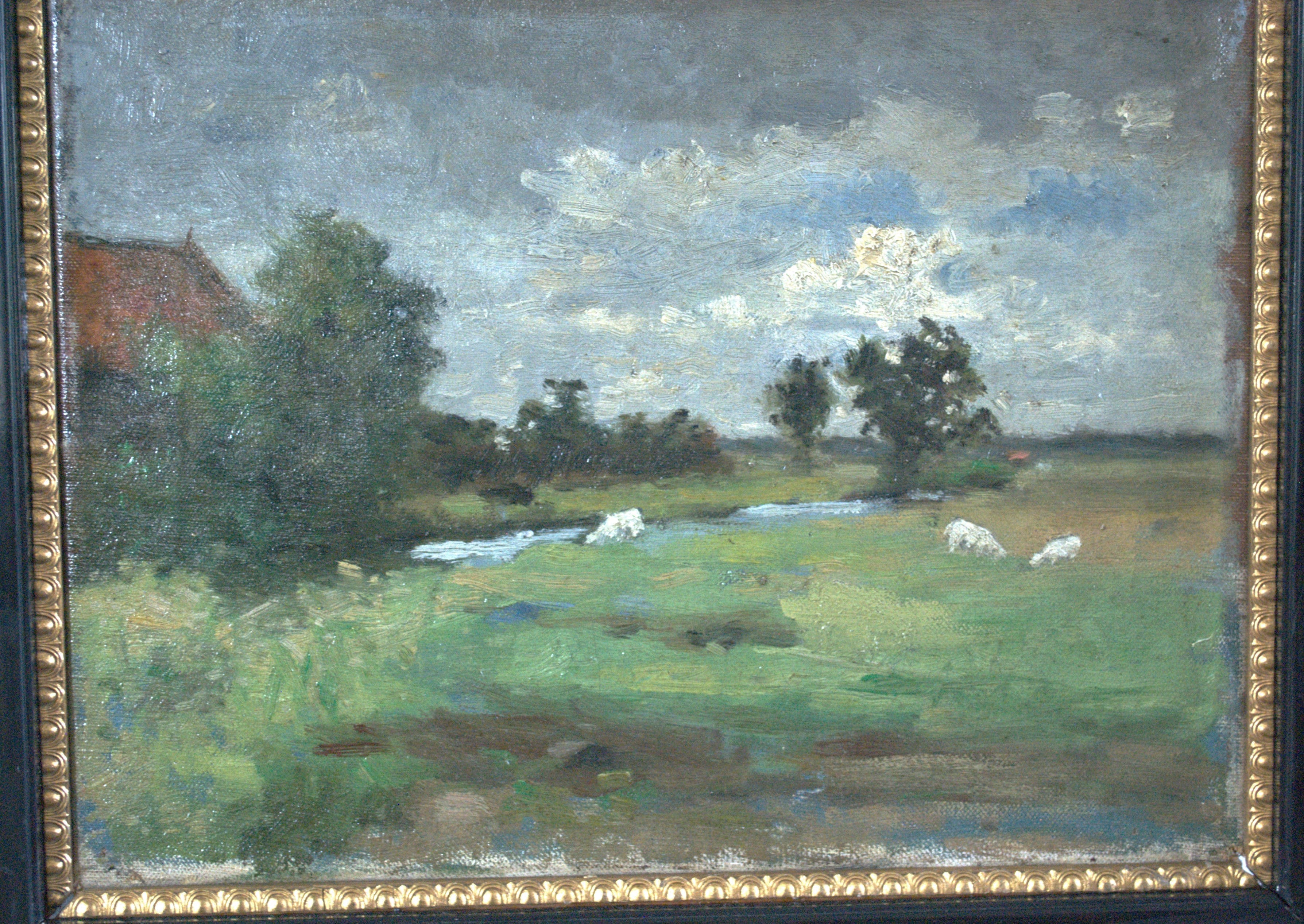 Niet of onleesbaar gesigneerd - geitjes in de wei-GRATIS VERZENDING NL verkocht voor € 45!