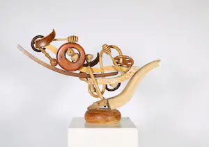 Marcel Warmenhoven - Houten sculptuur / assemblage, Het narrenschip kopen? Bied vanaf 150!