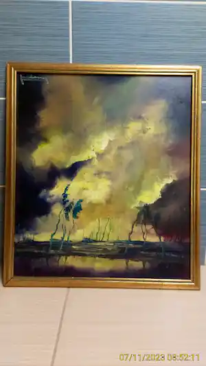 Leo Jordaens - landschap olieverf op paneel vendu pour 60€ !
